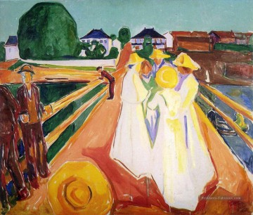 femmes sur le pont Edvard Munch Peinture à l'huile